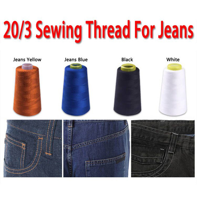 3000 Yards/Spool Jeans Sewing Thread Household Sewing Machine Thread 20S/3  Suitable For Canvas Coarse